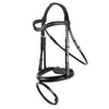 Black Snaffle Bridle 'Royale' - With Removable Flash Noseband