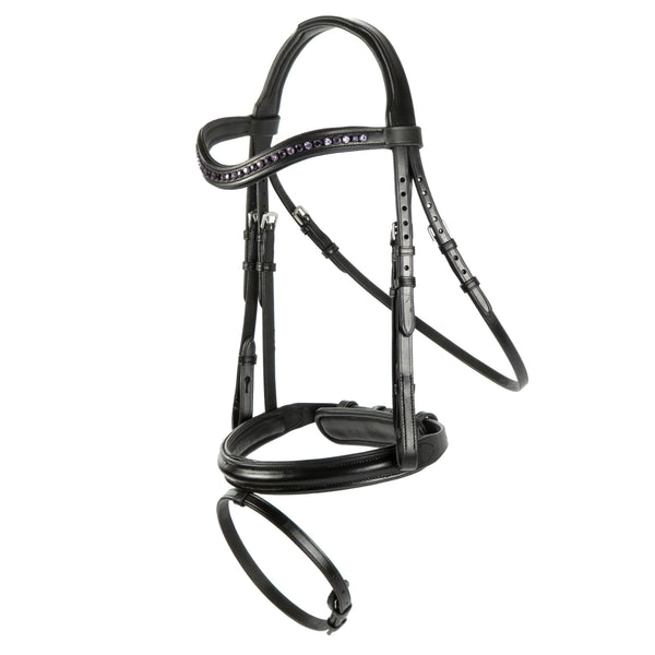 Black Snaffle Bridle 'Royale' - With Removable Flash Noseband