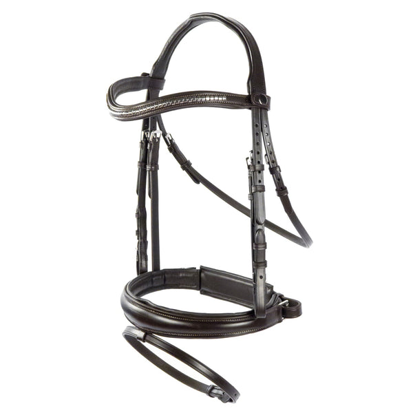 Havana Snaffle Bridle 'Belgrave' - with removeable flash noseband