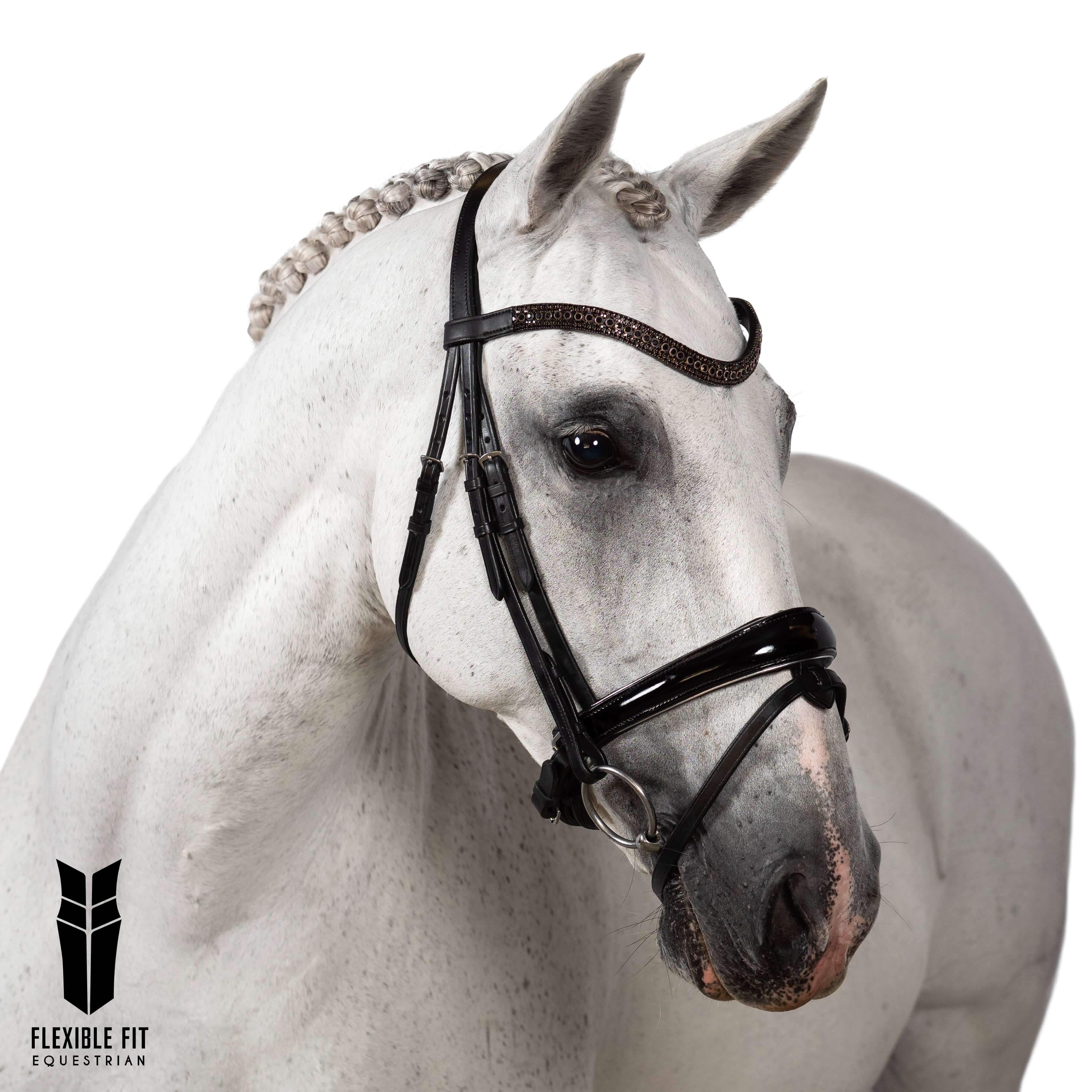 Black Crystal Princess Wave Browband - Black