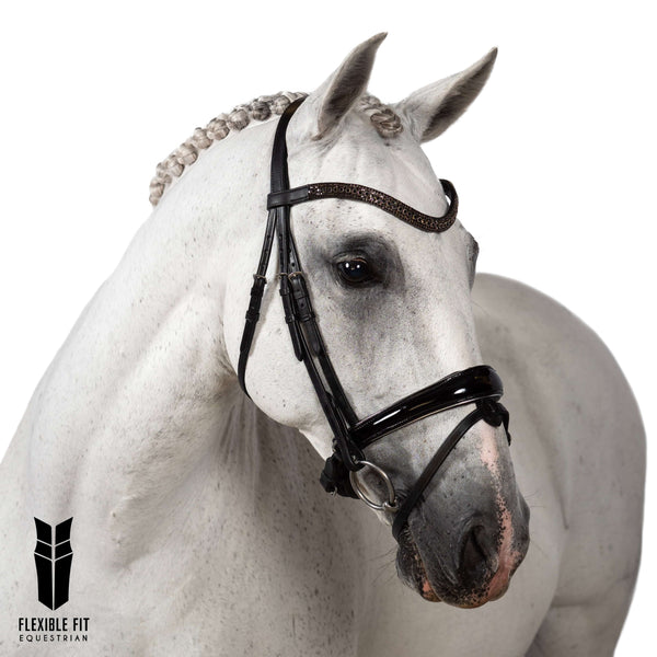 Black Crystal Princess Wave Browband - Black