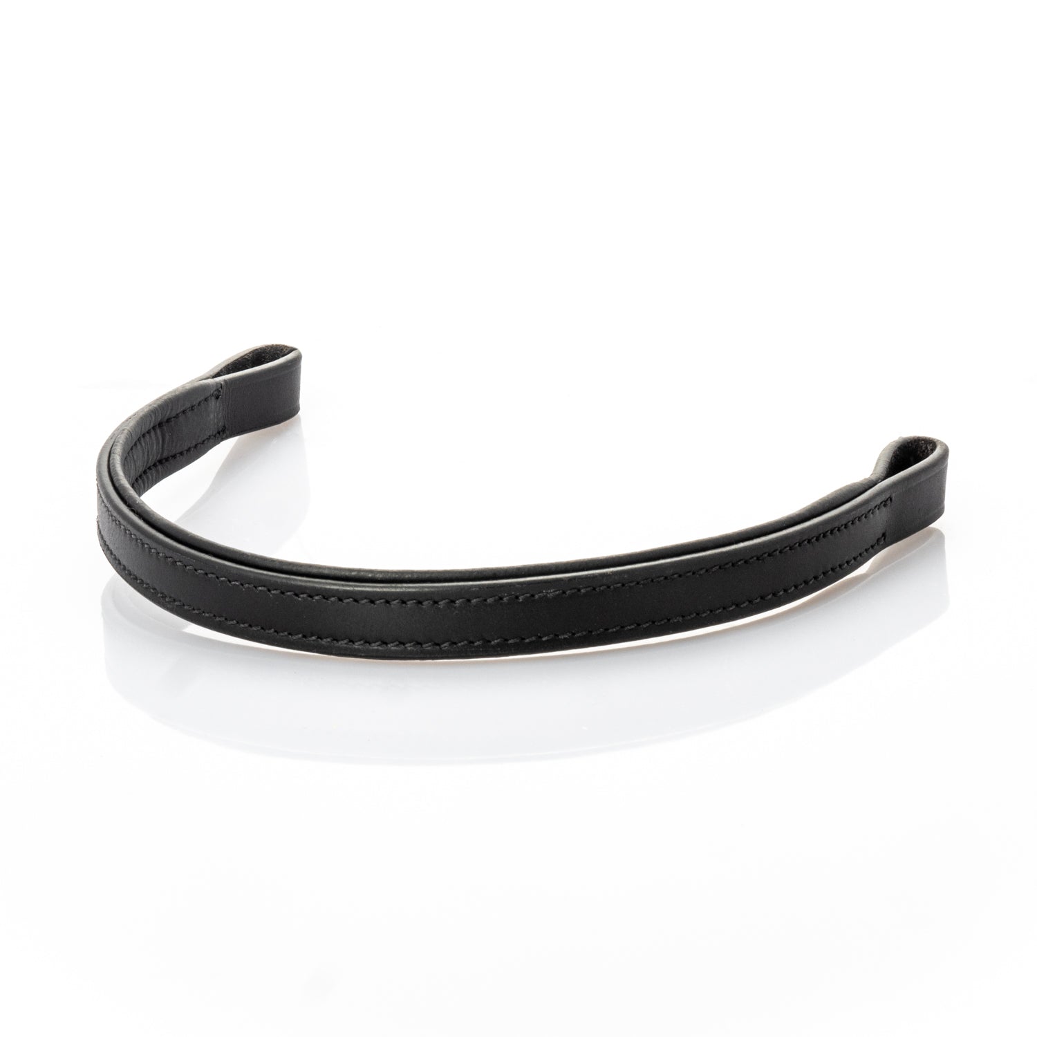 Flat Plain Straight Gel Browband - Black