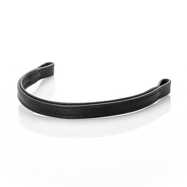 Flat Plain Straight Gel Browband - Black