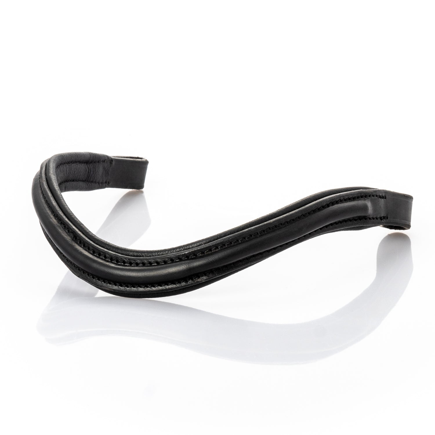 Raised Plain Wave Gel Browband - Black