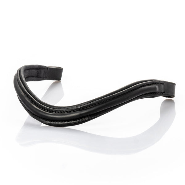 Raised Plain Wave Gel Browband - Black