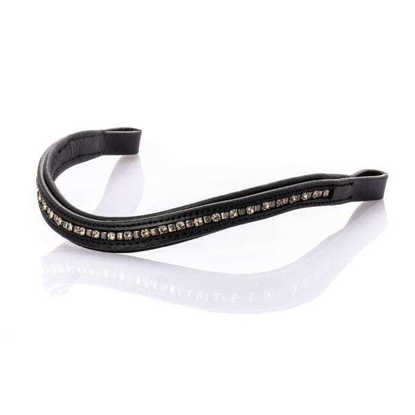Grey Crystal and Mini Clincher Wave Gel Browband - Black
