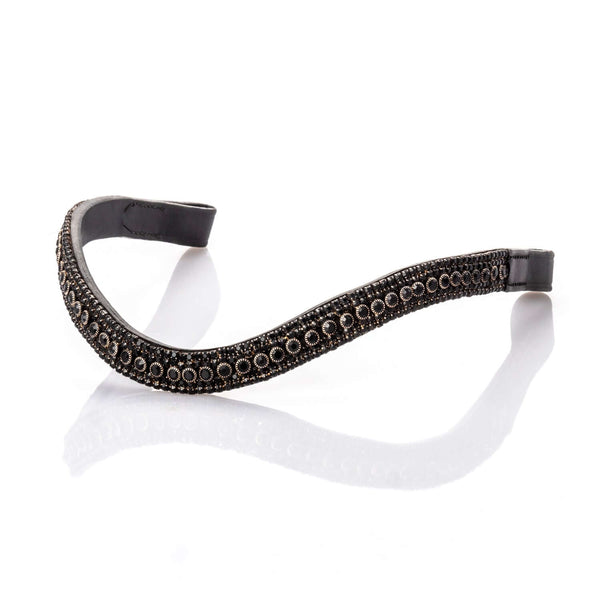 Black Crystal Princess Wave Browband - Black