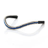Zephyr Blue Crystal Thin Wave Browband - Black