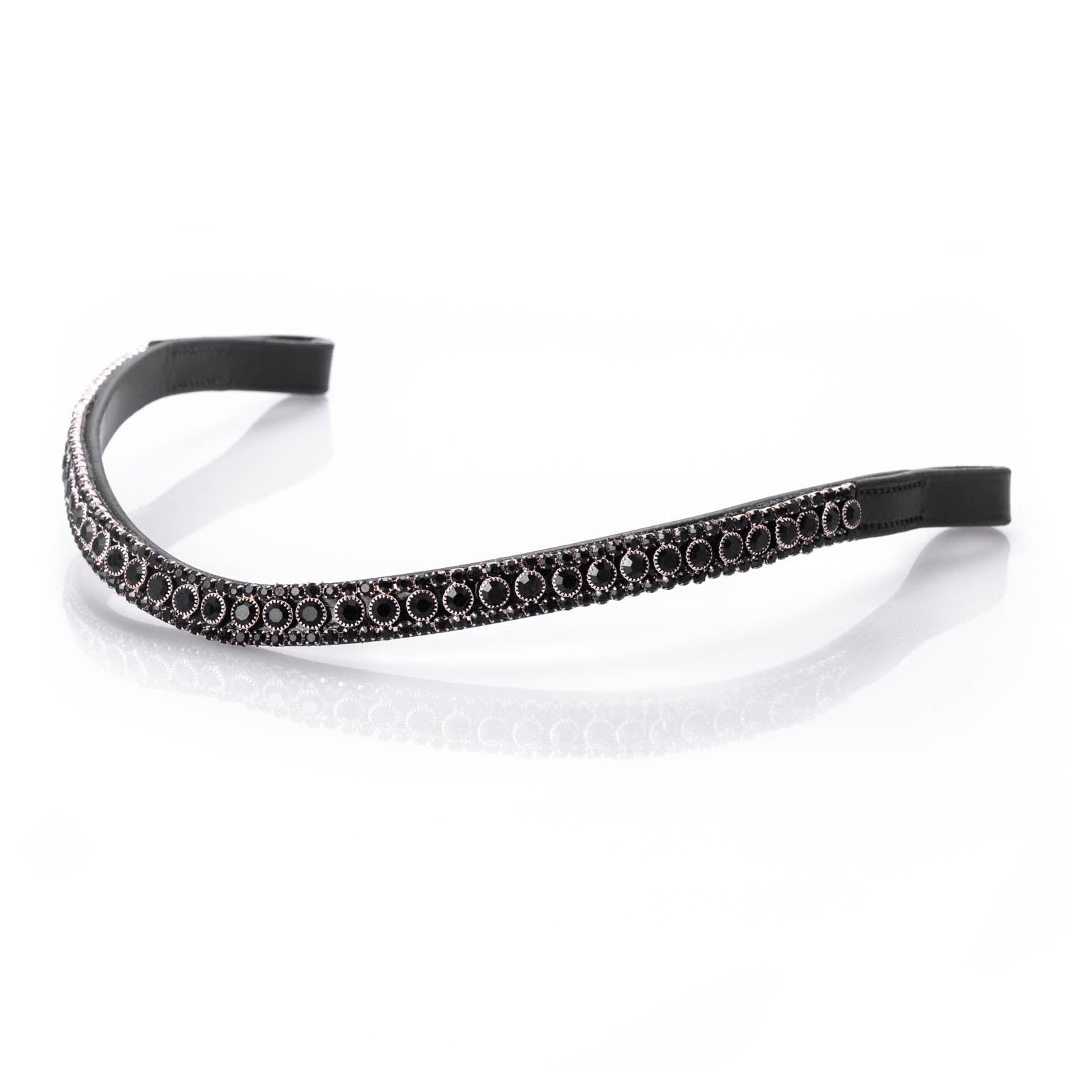 Black Thin Wave Browband - Black