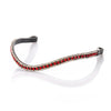 Red and Clear Crystal Thin Wave Browband - Black