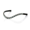Turquoise and Clear Crystal Thin Wave Browband - Black