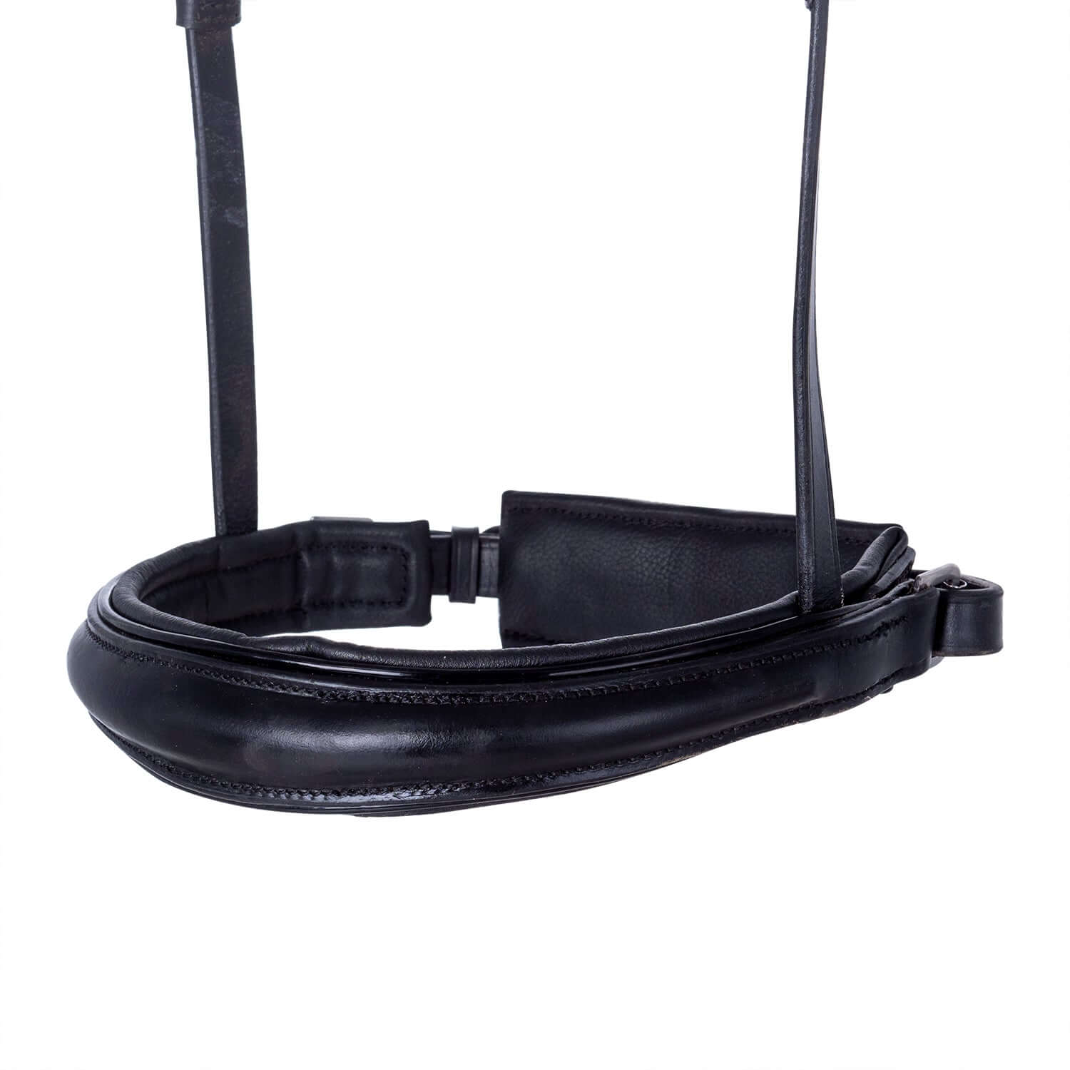 Anatomical Raised Patent Piped Converter Crank - Black Gel Noseband