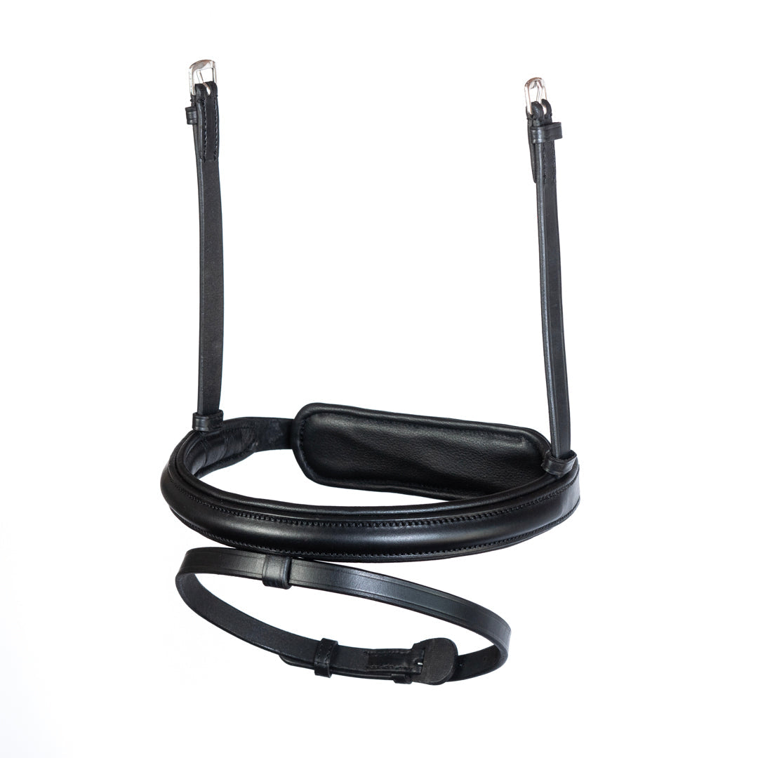 Straight Raised Plain Cavesson Hanoverian - Black Gel Noseband