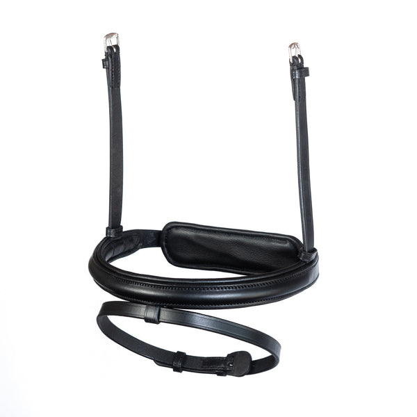 Straight Raised Plain Cavesson Hanoverian - Black Gel Noseband