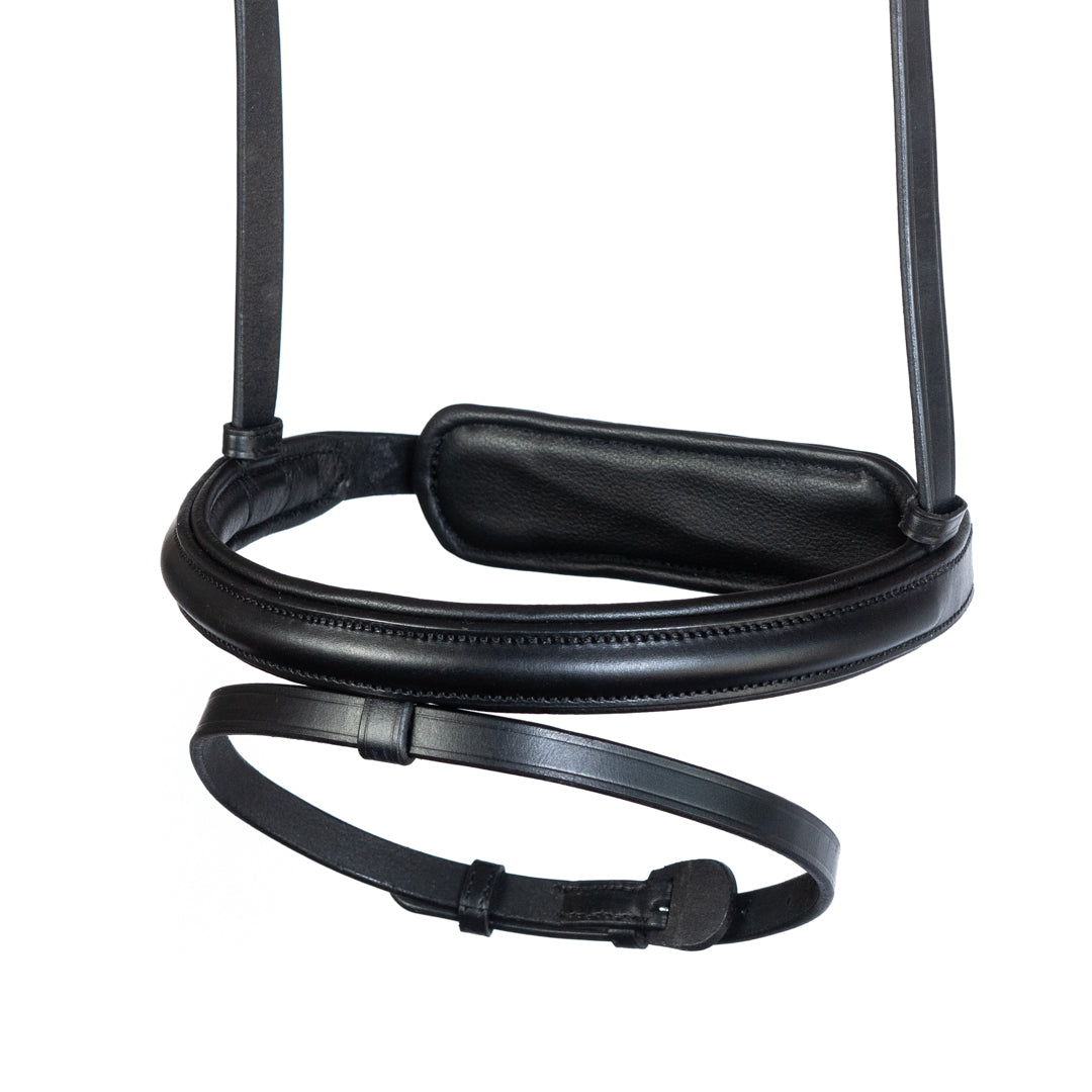 Straight Raised Plain Cavesson Hanoverian - Black Gel Noseband