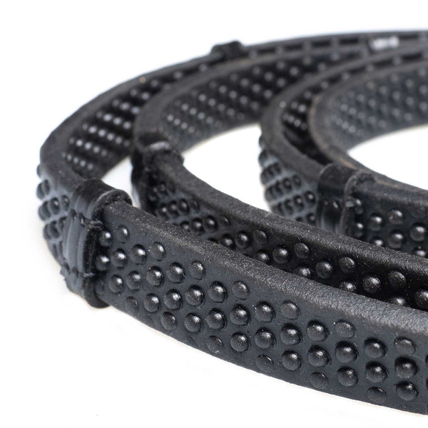 Bio Grip Buckle Reins with Continental Stoppers - Black