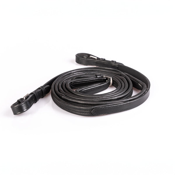 Padded Leather 5/8" Buckle Reins – Black