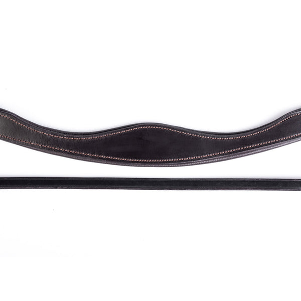 Double Anatomical Extra Wide Gel Padded with Cut Back Ears 4/8 Crownpiece - Havana