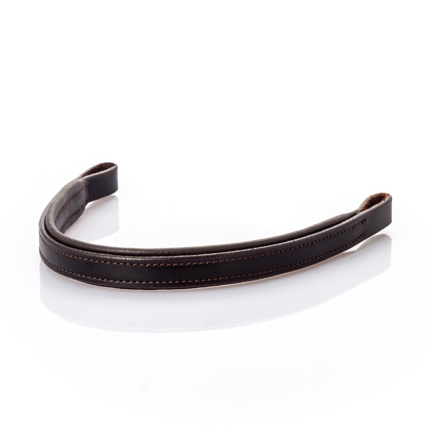 Flat Plain Straight Gel Browband - Havana