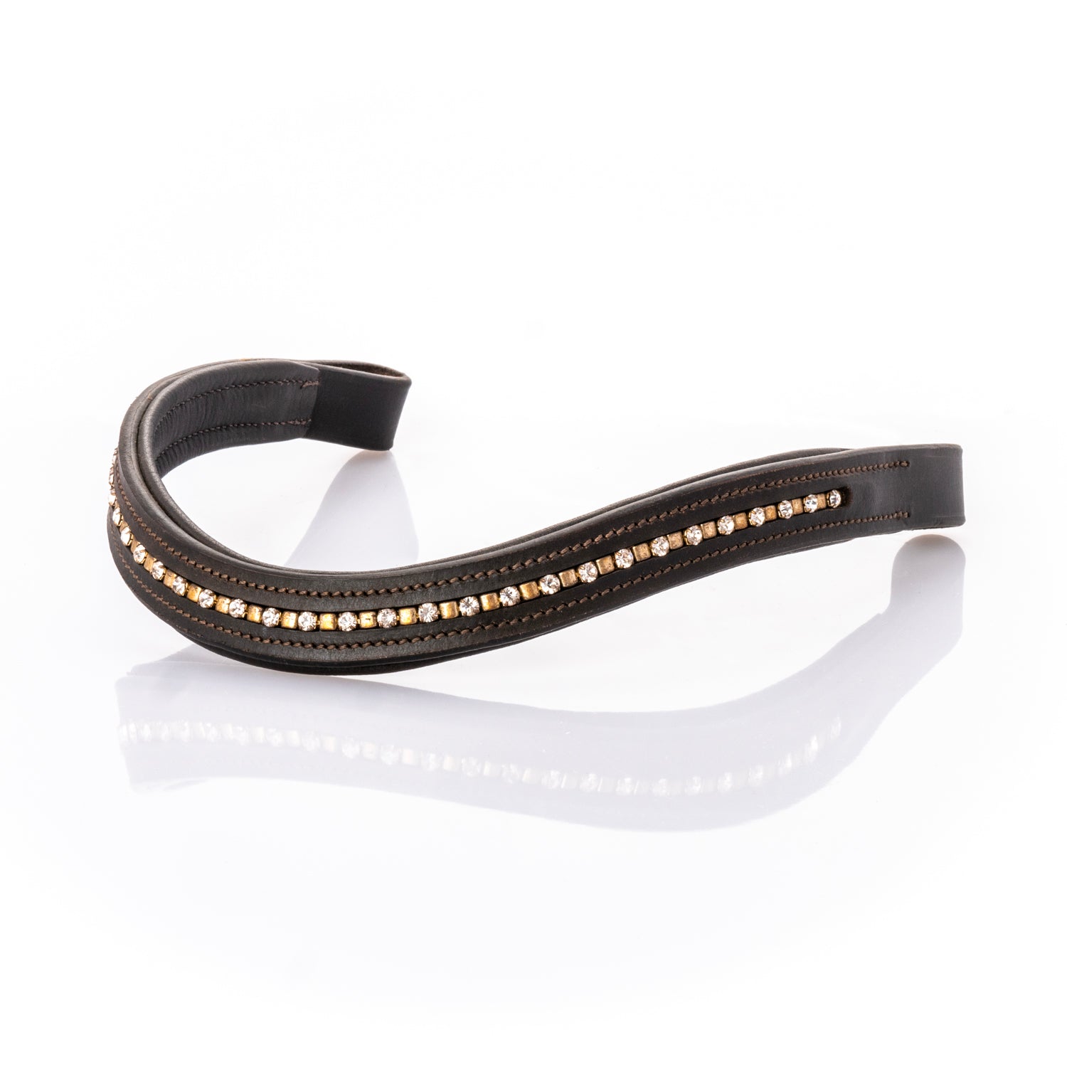 Clear Crystal Mini Clincher Wave - Havana Gel Browband