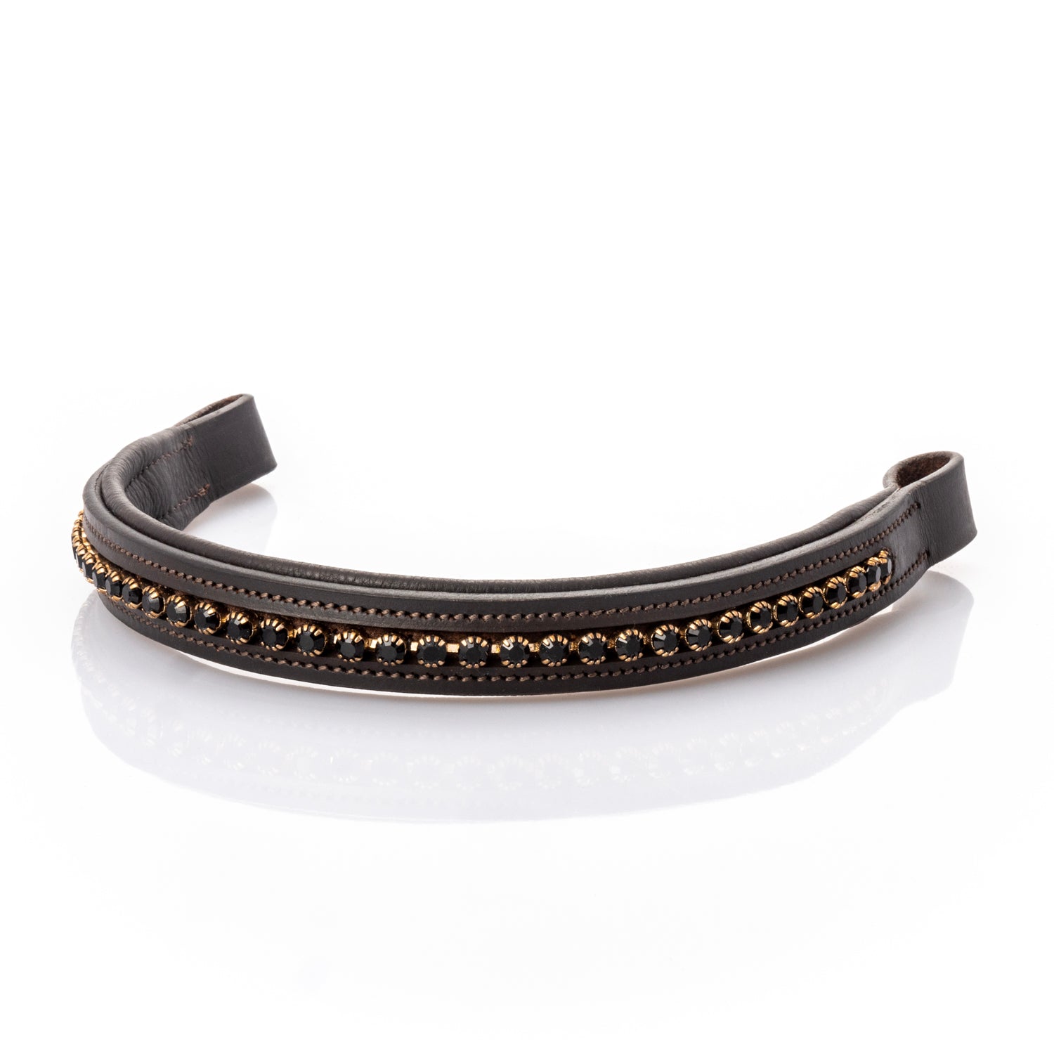 Straight Black Crystal  - Havana Browband