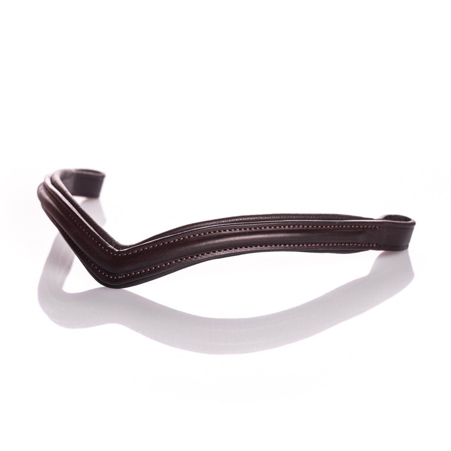 Raised Plain V Gel Browband - Havana