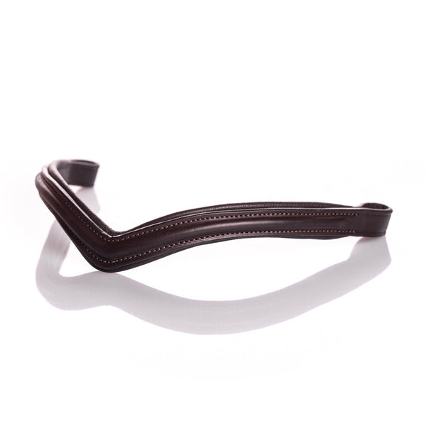 Raised Plain V Gel Browband - Havana