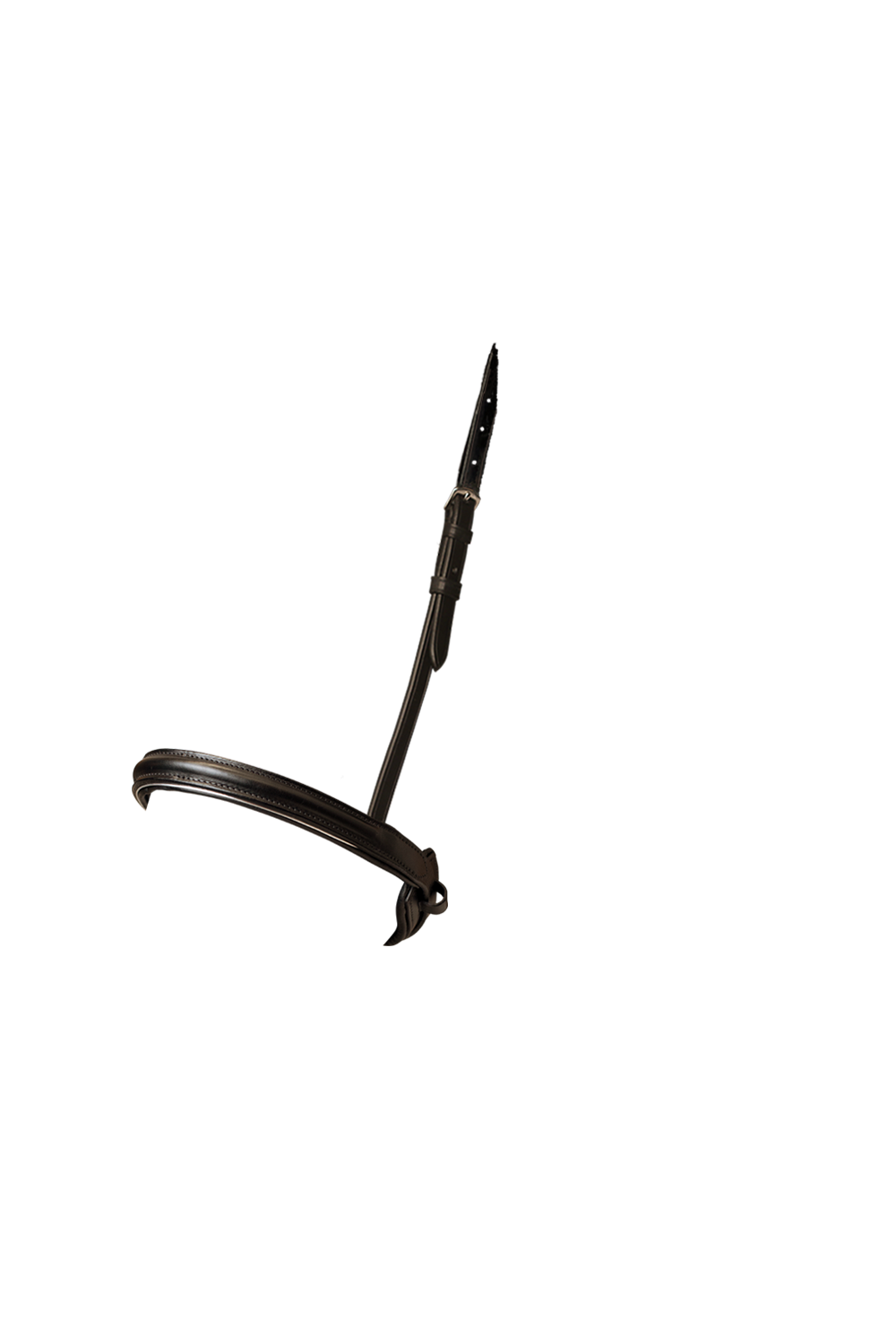 Straight Raised Plain Silver Pipe Converter Cavesson - Havana Gel Noseband