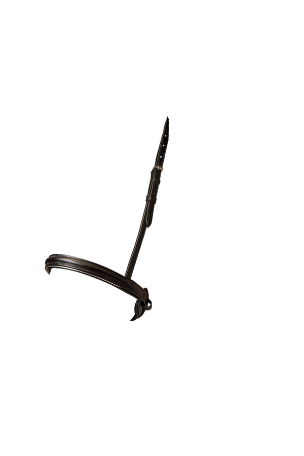 Straight Raised Plain Silver Pipe Converter Cavesson - Havana Gel Noseband