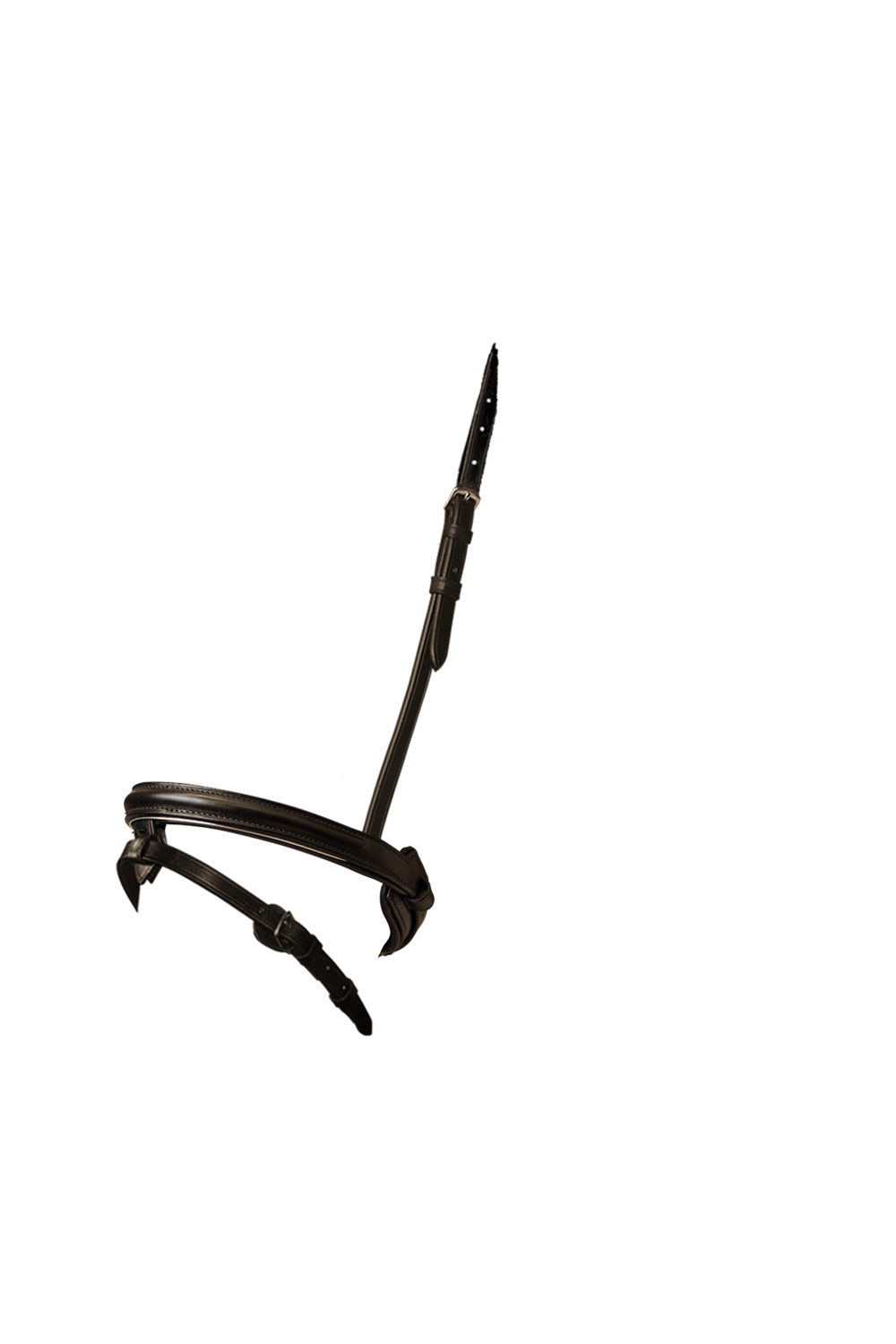 Straight Raised Plain Silver Pipe Converter Cavesson - Havana Gel Noseband