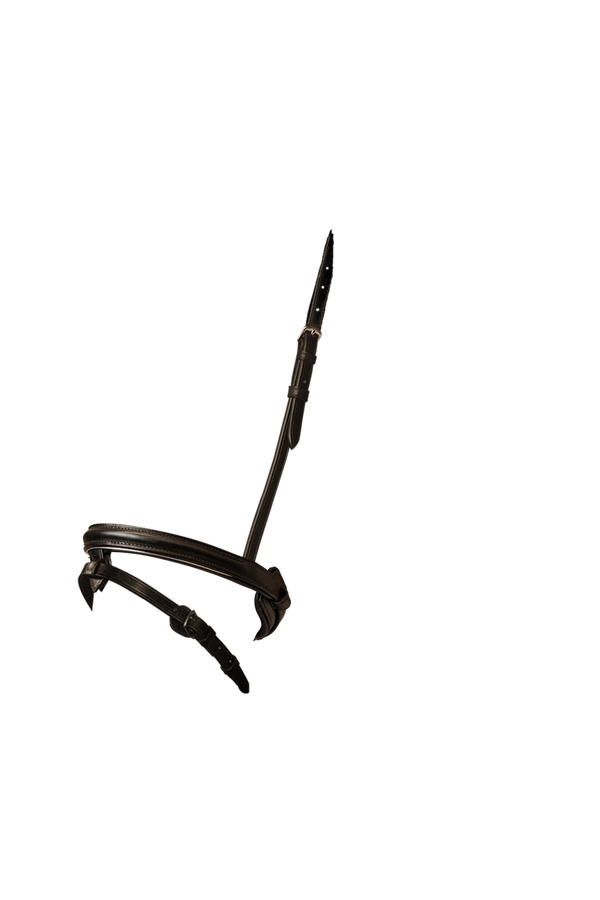 Straight Raised Plain Silver Pipe Converter Cavesson - Havana Gel Noseband