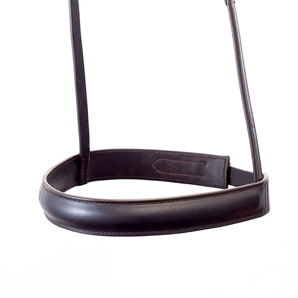 Straight Raised Plain Cavesson - Havana Fox Hunter Noseband