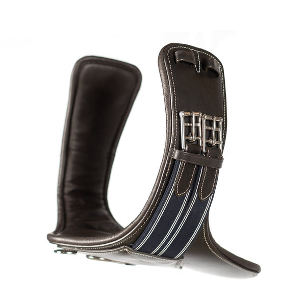 SHORT STUD GIRTH HAVANA - BLUE AND WHITE - Flexible Fit Equestrian LLC