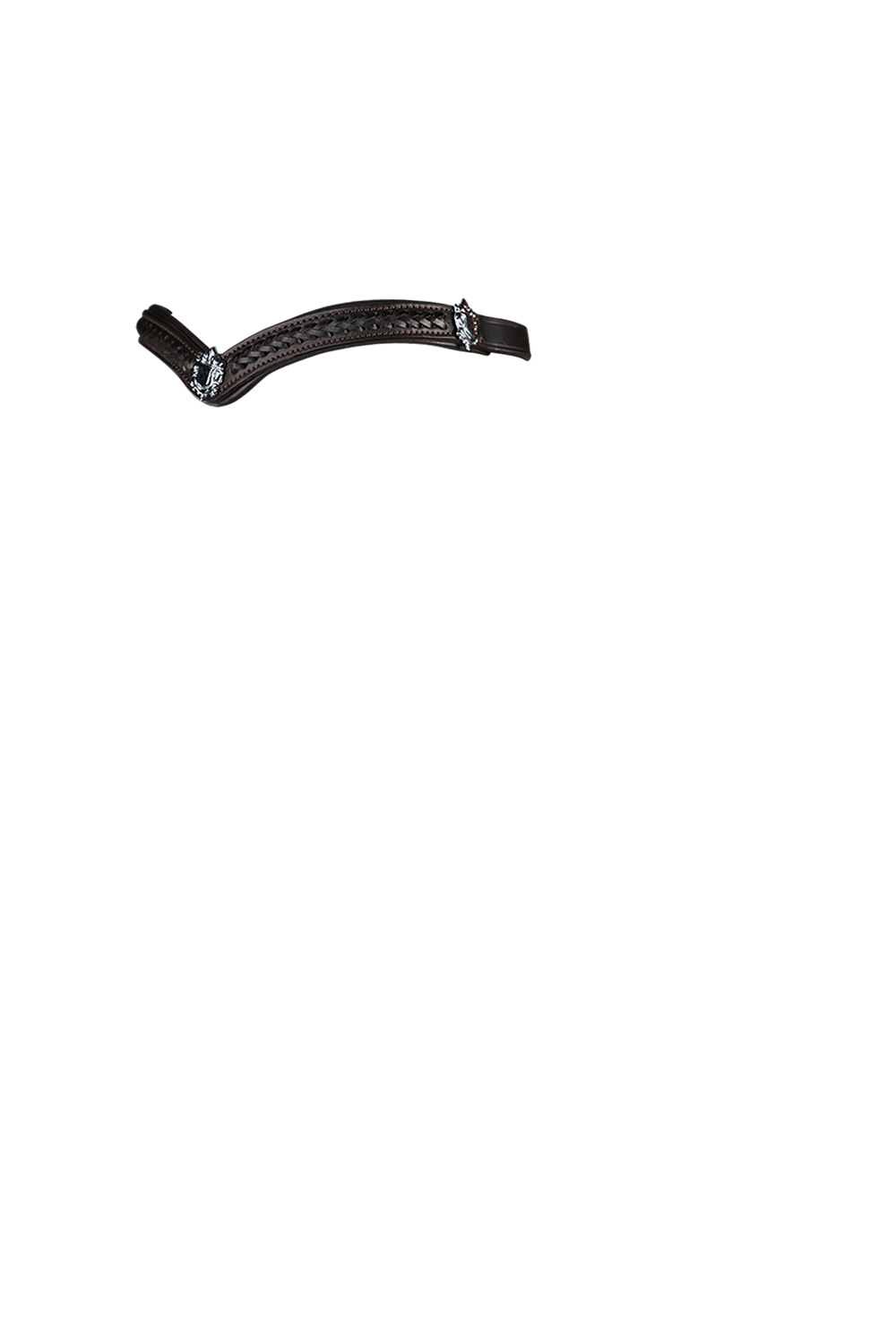 PLAITED WITH SHIELDS V SHAPE - HAVANA BROWBAND - Flexible Fit Equestrian LLC