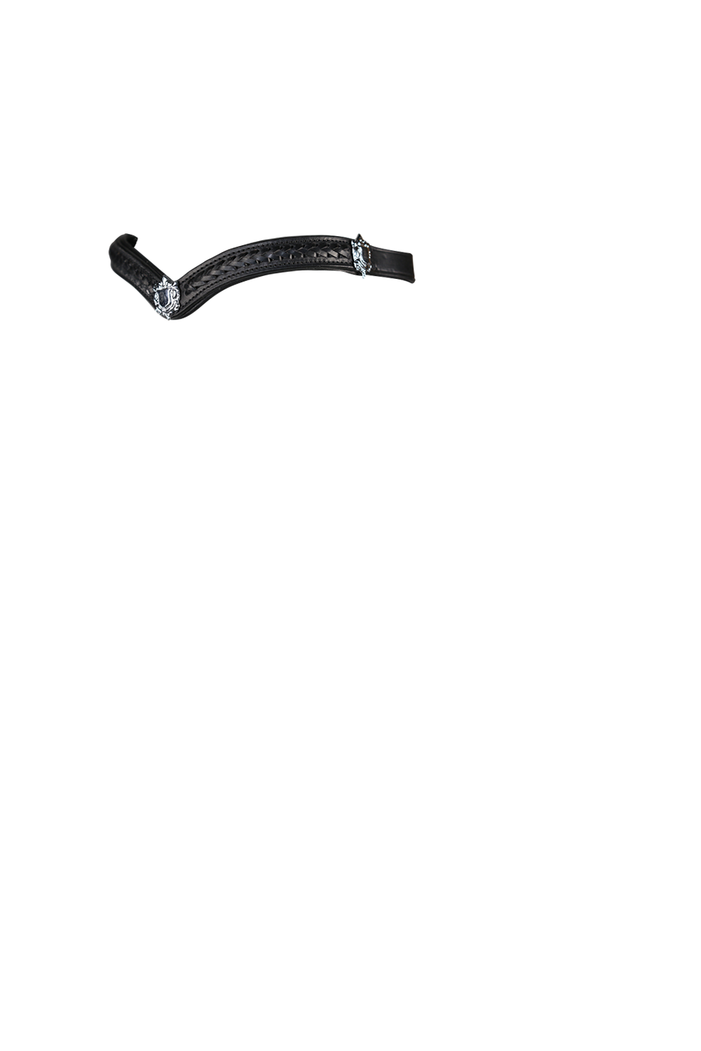 Plaited with Shields V Gel Browband - Black