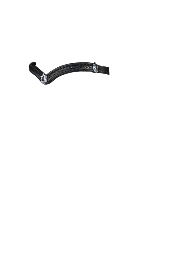 Plaited with Shields V Gel Browband - Black