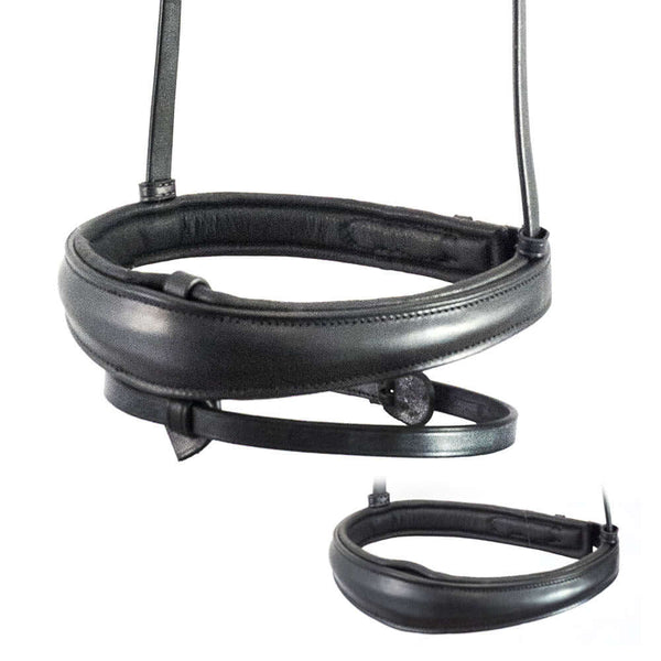 Anatomical Raised Plain Cavesson Converter - Black Gel Noseband