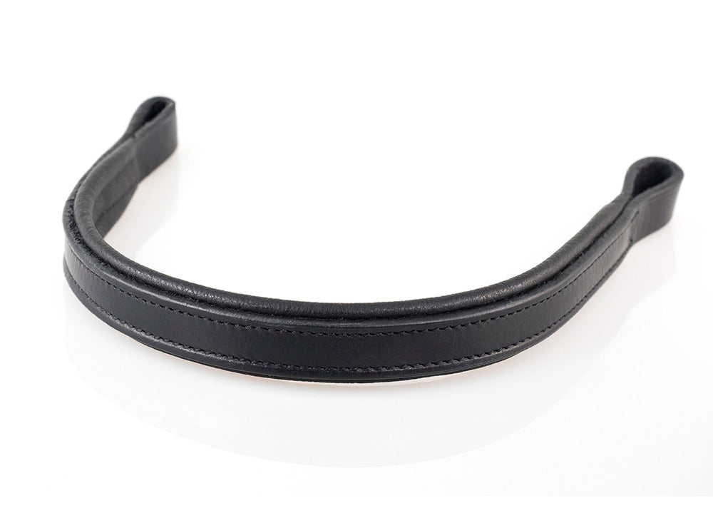Flat Plain Straight Gel Browband - Black