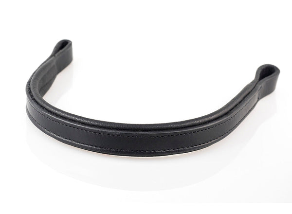 Flat Plain Straight Gel Browband - Black