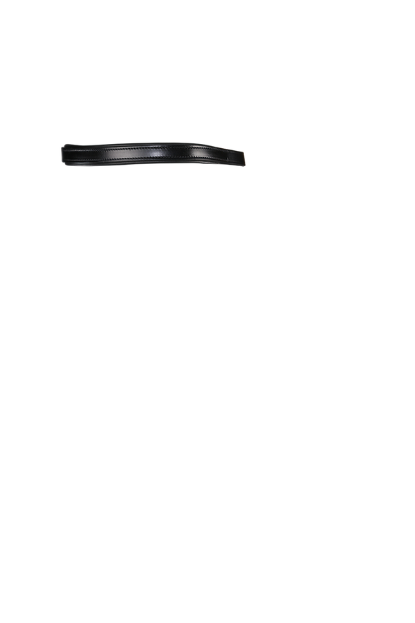 Flat Plain Straight Gel Browband - Black