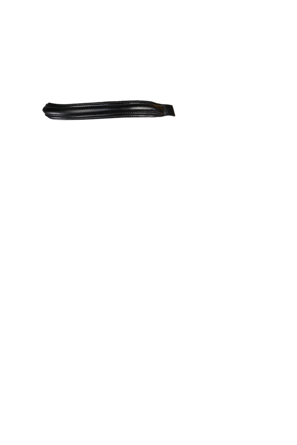 Raised Plain Straight Gel Browband - Black