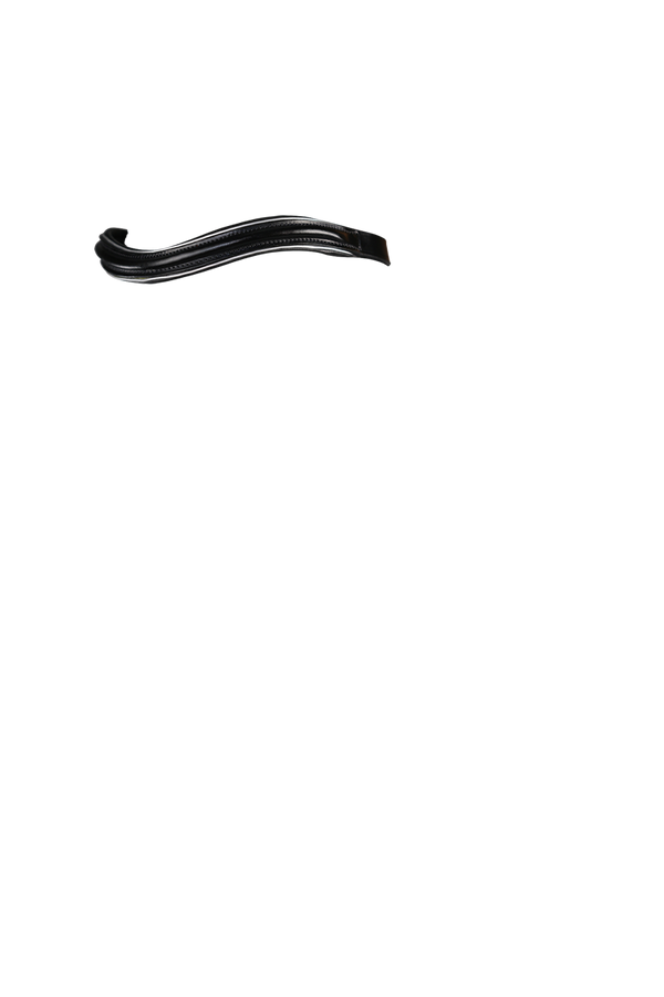 Raised Plain with Silver Pipe Wave Gel Browband - Black