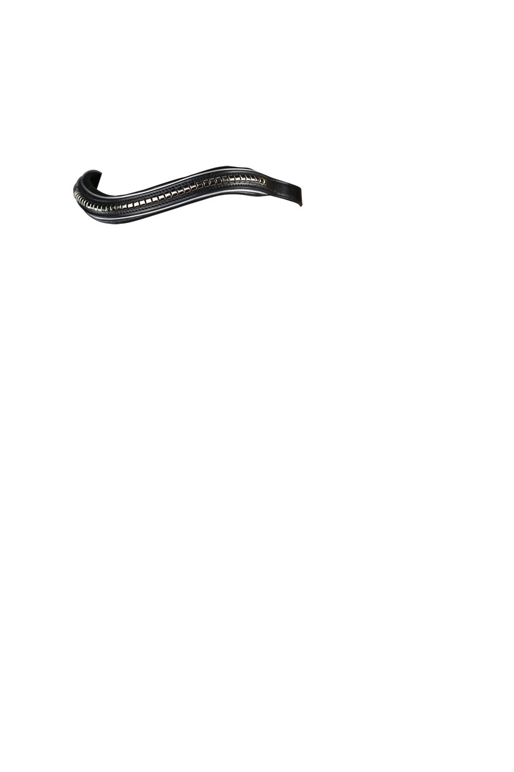 S/s Clincher with Silver Piping Wave Gel Browband - Black