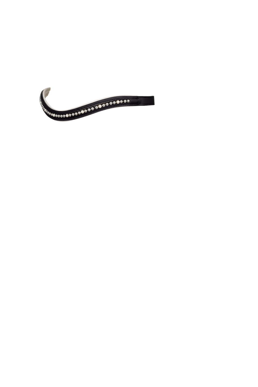 STEEL GREY PEARLAND CREAM MID THIN WAVE WHITE PADDING - BLACK BROWBAND - Flexible Fit Equestrian LLC