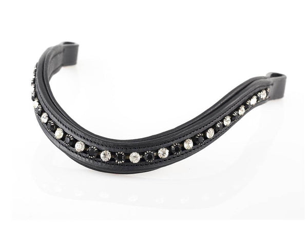 BLACK & CLEAR MID THIN WAVE - BLACK BROWBAND - Flexible Fit Equestrian LLC
