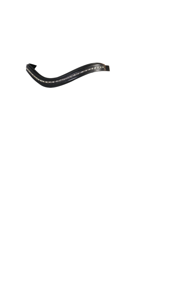 Grey Crystal and Mini Clincher Wave Gel Browband - Black