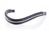 Grey Crystal and Mini Clincher Wave Gel Browband - Black