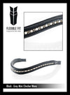 Grey Crystal and Mini Clincher Wave Gel Browband - Black