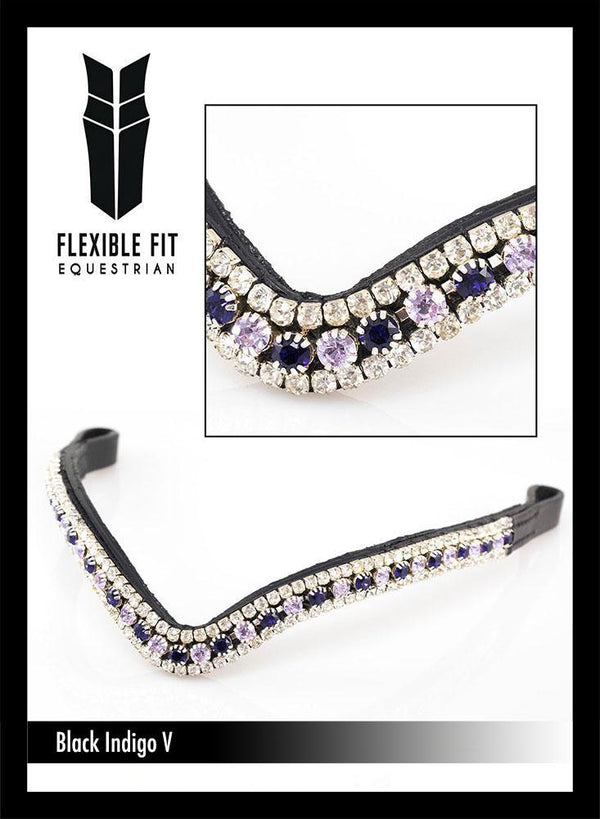 INDIGO V - BLACK BROWBAND - Flexible Fit Equestrian LLC