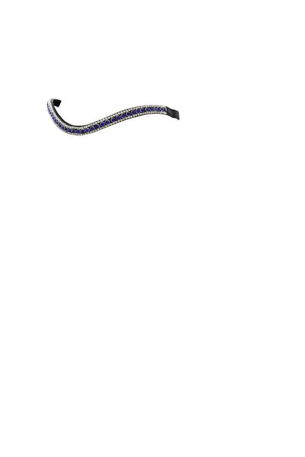 Zephyr Blue Crystal Thin Wave Browband - Black